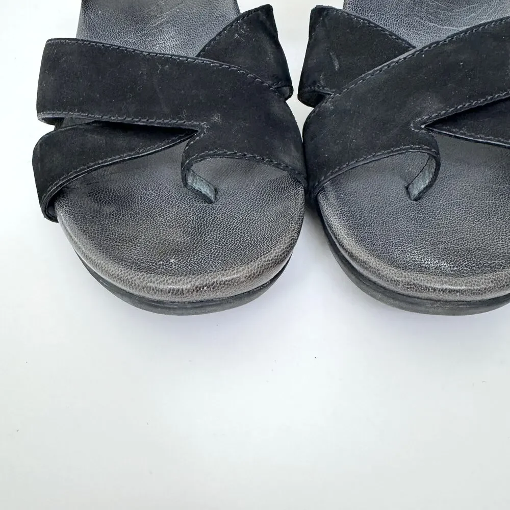 Dansko Womens Aubree Nubuck Sandal Sz 42 / 11.5-12 Leather Comfort Minimal Black